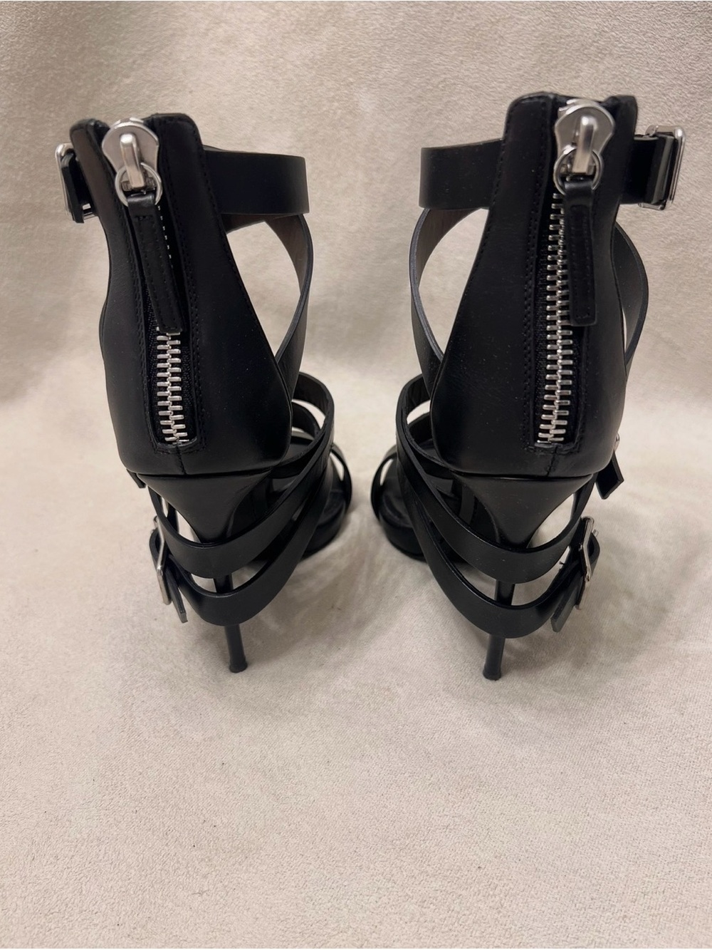 Giuseppe Zanotti Sabbia Black Multi-Buckle Strappy Stiletto Sandals - Picture 6 of 7